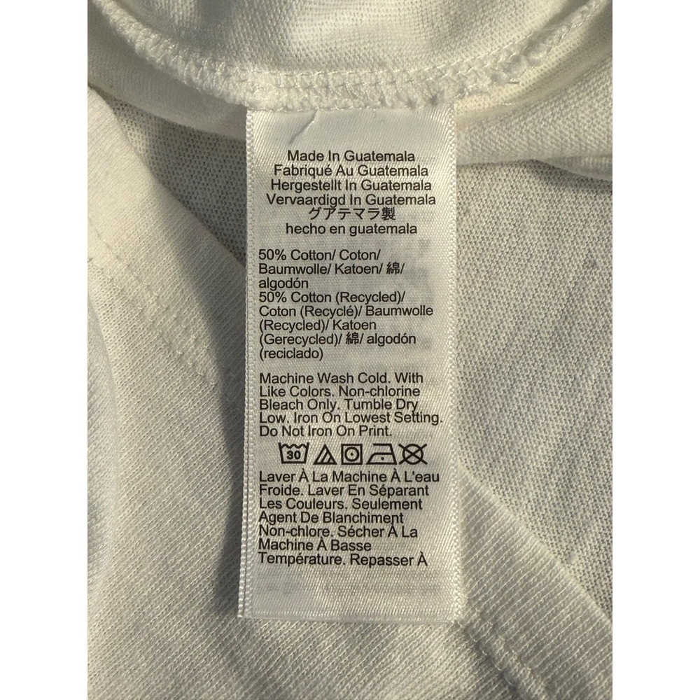 Madewell La La Lucille Graphic T-Shirt White Green Striped Ringer Neck Small NEW - Picture 6 of 8
